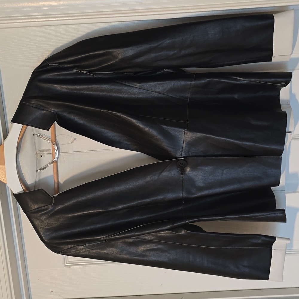 Black Faux Leather Women's Jacket